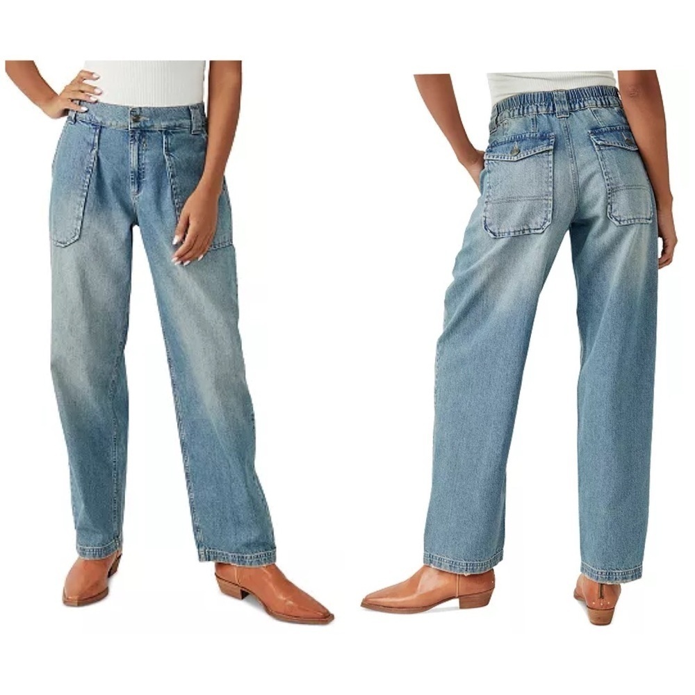 Free People We The Free Low Slung Oversized Jeans boho laid back Maeve Small